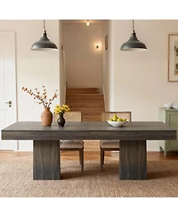 gaomon Square Dining Table for 4 with Storage Drawer, Modern Farmhouse Kitchen Pedestal Base Room, Living Apartment