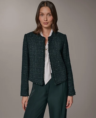 Donna Karan New York Women's Open-Front Fring Jacket