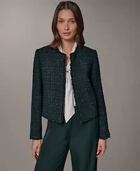 Donna Karan New York Women's Open-Front Fring Jacket