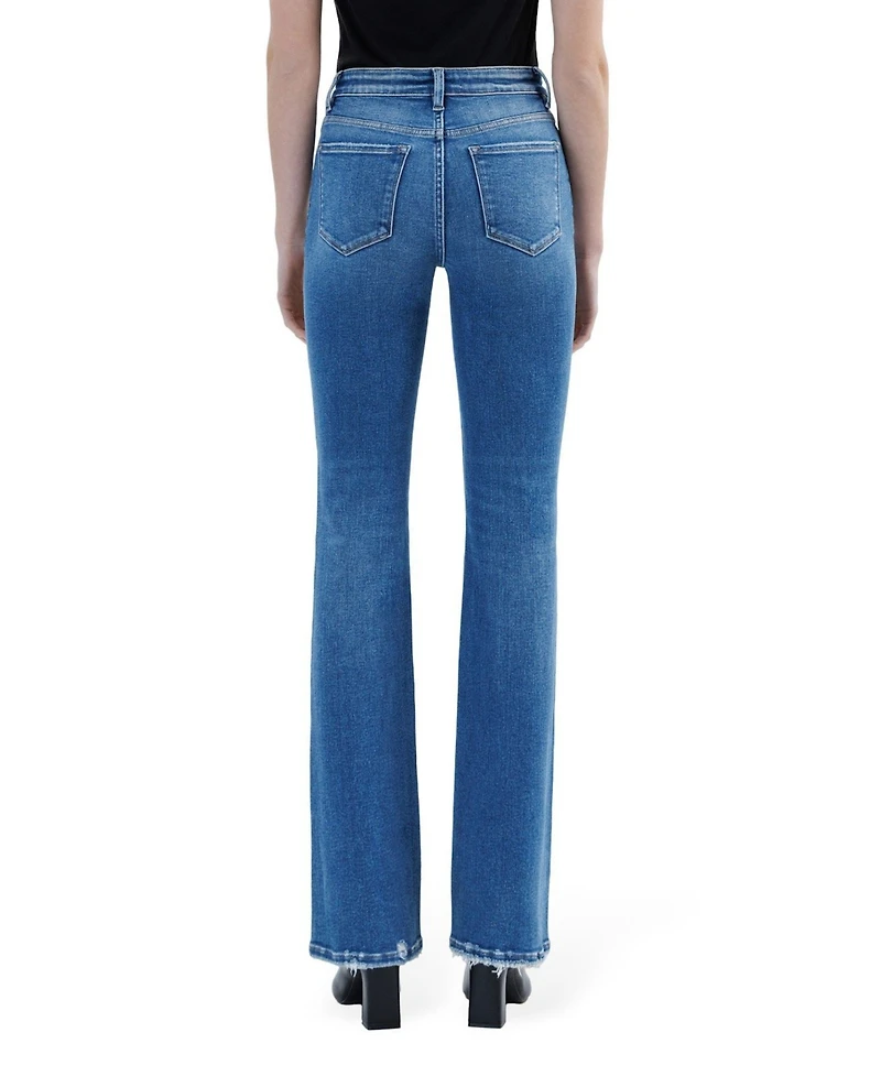 Flying Monkey Women's High Rise Full Length Bootcut Jeans