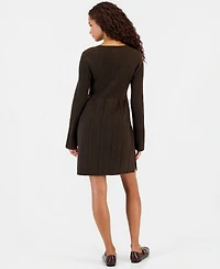 Hooked Up by Iot Juniors' Babydoll Square Neck Sweater Dress