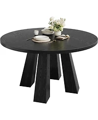 gaomon 47" Round Dining Table for 4-6, Wood Kitchen Table with Sturdy Base