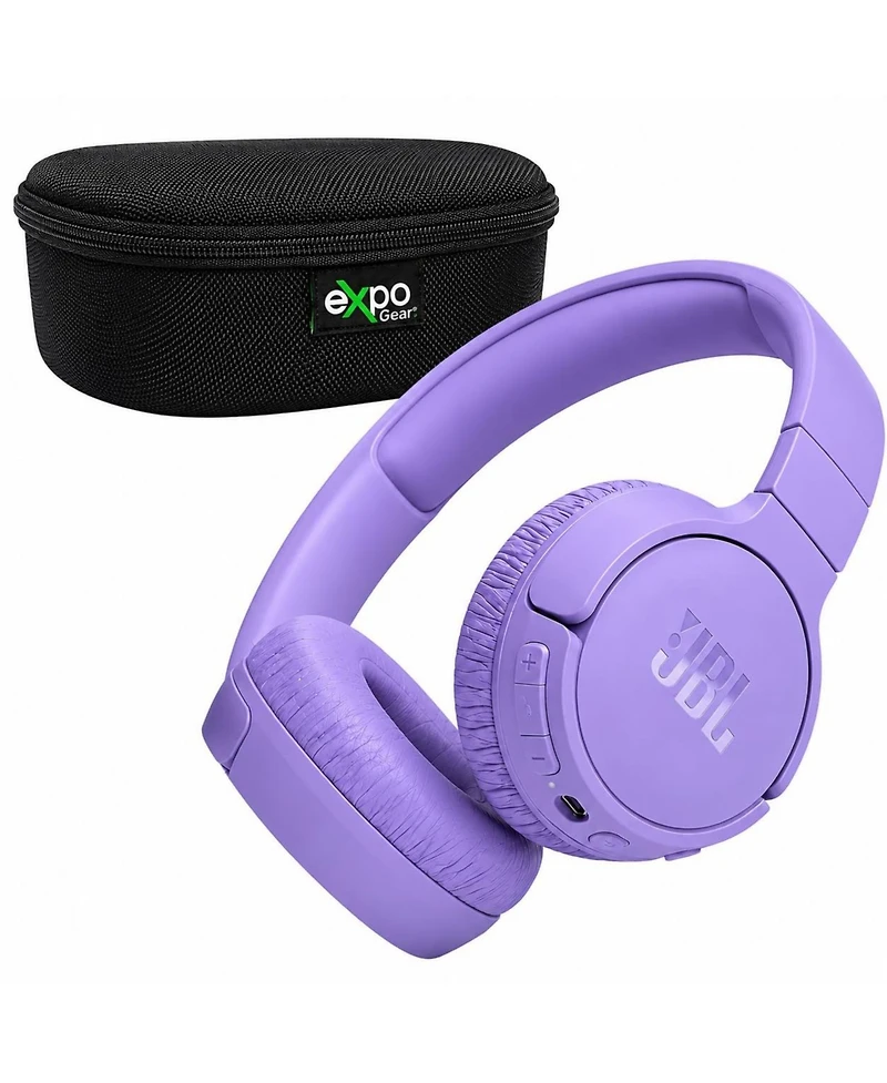 Jbl Tune 720BT Purple Wireless Over-Ear Headphones Bundle