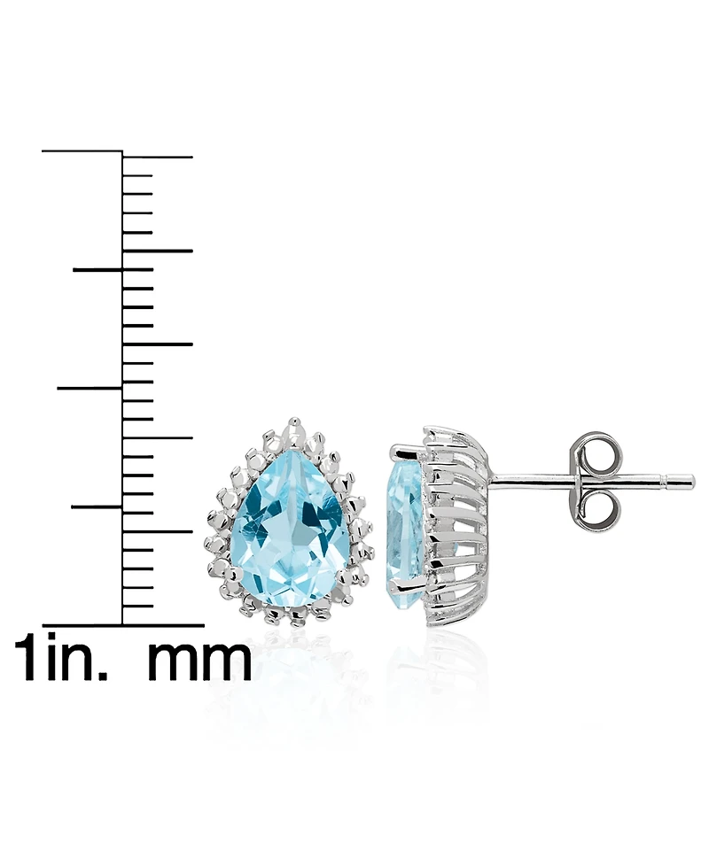 Macy's Simulated Cubic Zirconia Teardrop Pendant Necklace with Matching Stud Earrings 2-Piece Set
