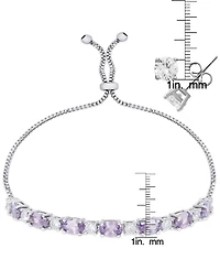 Macy's Simulated Citrine Cubic Zirconia Oval Round Adjustable Bracelet with Stud Earrings 2-Piece Set