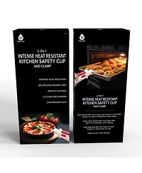 Pursonic Dual-Pack 2-in-1 Intense Heat Resistant Kitchen Safety Clip and Clamp