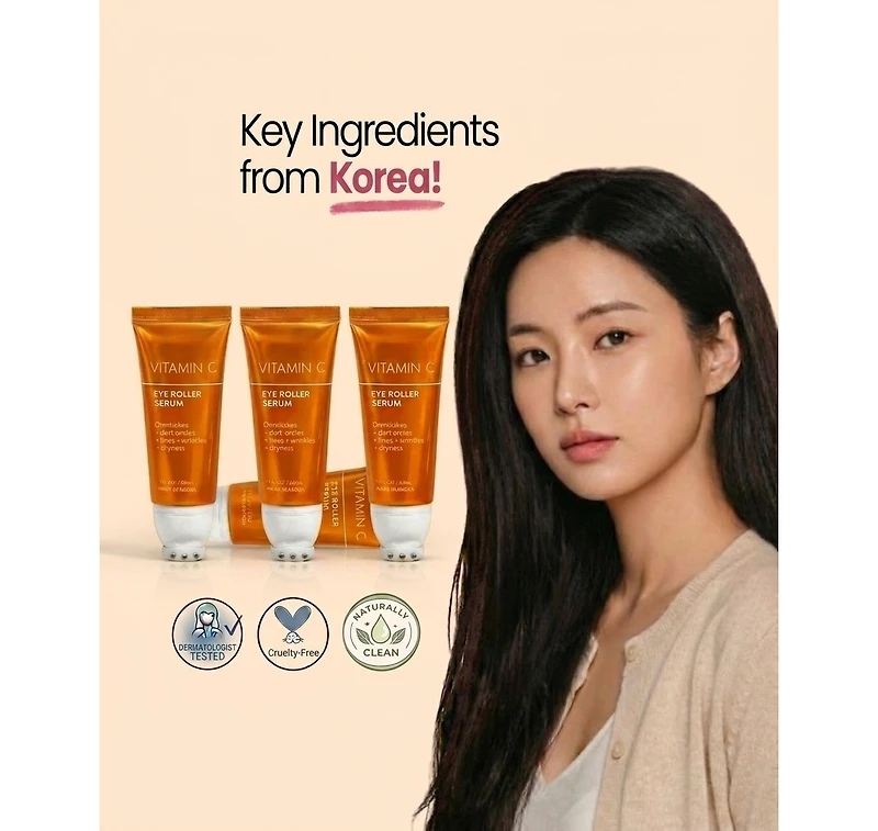 Lovery Korean Skincare Vitamin C Eye Roller Serum - Hydrating Under Eye Treatment