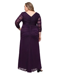 Alex Evenings Plus Ruched Detail Ball Gown