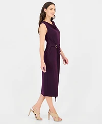 Connected Women's Cowl Neck Sleeveless Wrap Dress