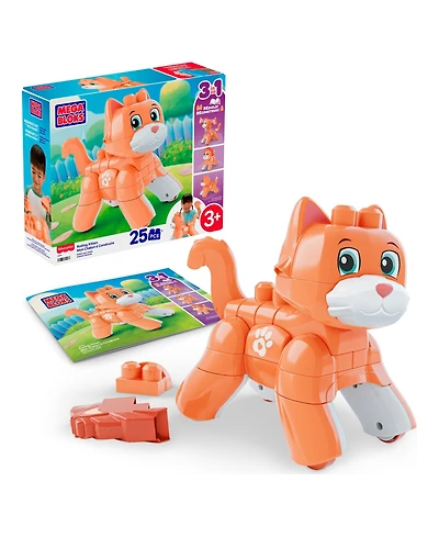 Mega Bloks Fisher-Price Rolling Kitten 3-in-1 25-Piece Building Set, Ages 3+