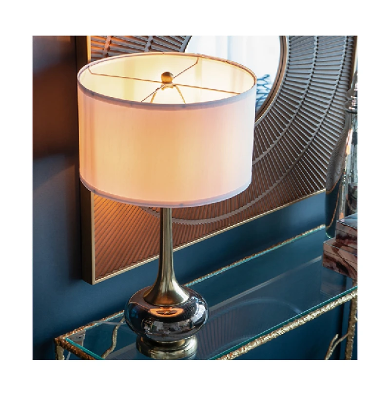 Sofucor 29" Table Lamp with Glass Drum