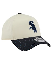 New Era Men's Cream Chicago White Sox Speckle A-Frame 9FORTY Adjustable Hat