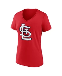 Logo Athletic Women's Red St. Louis Cardinals V-Neck T-Shirt