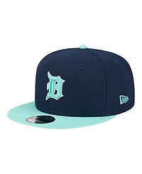 New Era Men's Navy/Turquoise Detroit Tigers 2-Tone Color Pack 9FIFTY Snapback Hat