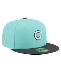 New Era Men's Turquoise/Charcoal Chicago Cubs Two-Tone Color Pack 59FIFTY Fitted Hat