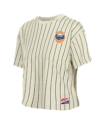 New Era Women's Cream Houston Astros Throwback Boxy T-Shirt