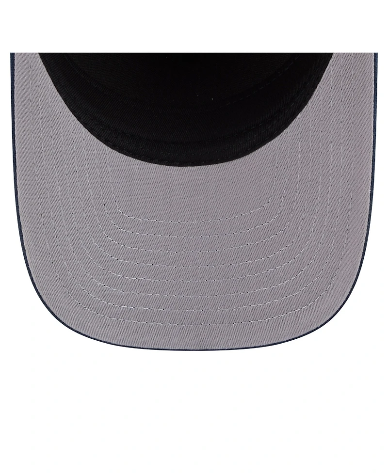 New Era Men's Blue/Natural Los Angeles Dodgers Grained 9FIFTY A-Frame Trucker Adjustable Hat