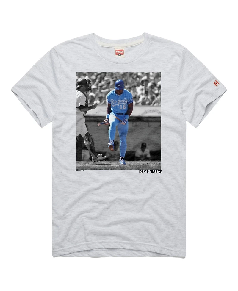 Homage Men's Bo Jackson Ash Kansas City Royals Cooperstown Collection Pay Tri-Blend T-Shirt