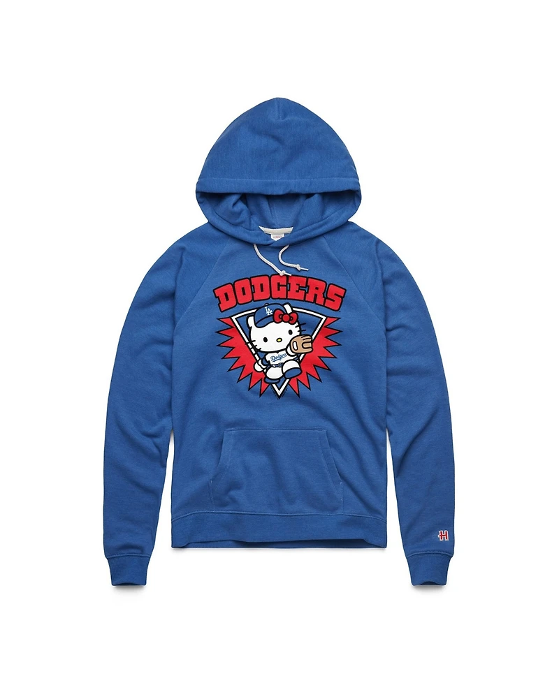 Homage Women's Royal Hello Kitty x Los Angeles Dodgers Throw Burst Tri-Blend Hoodie
