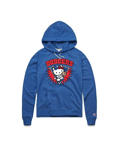 Homage Women's Royal Hello Kitty x Los Angeles Dodgers Throw Burst Tri-Blend Hoodie