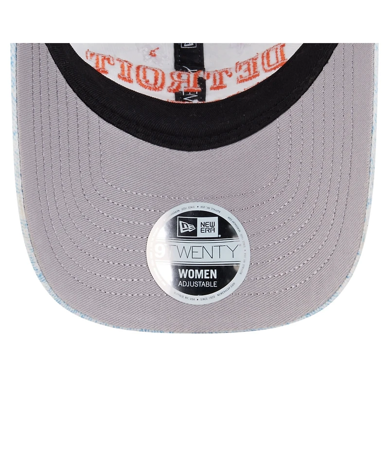 New Era Women's Light Blue Detroit Tigers Daisy All Over 9TWENTY Adjustable Hat
