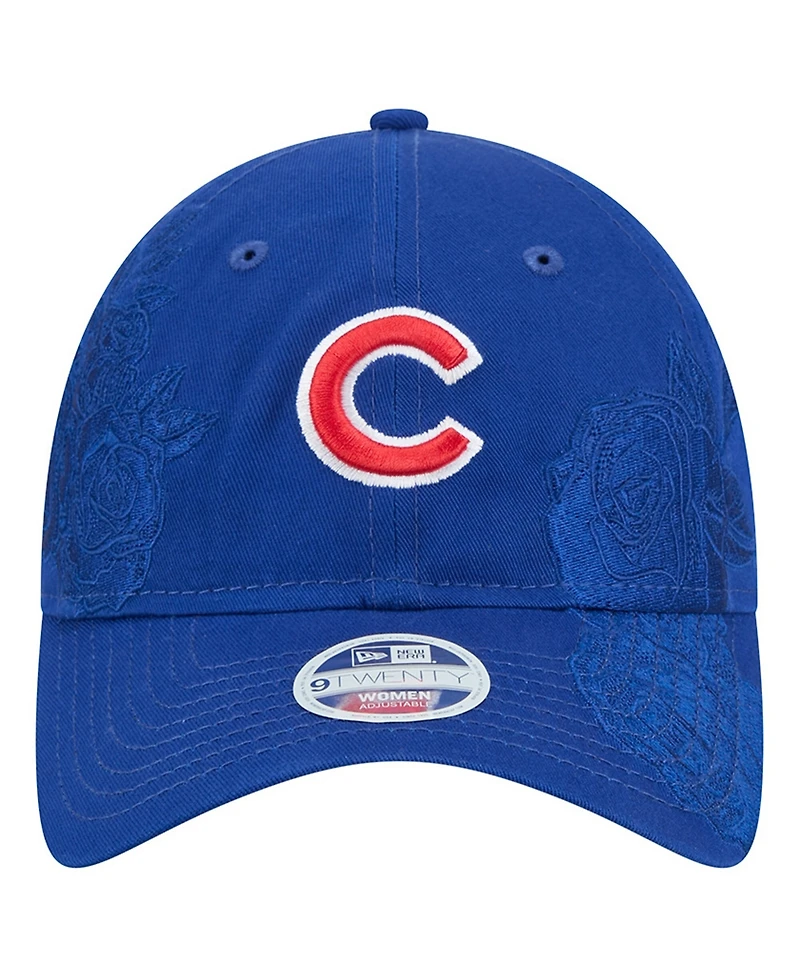 New Era Women's Royal Chicago Cubs Roses 9TWENTY Adjustable Hat