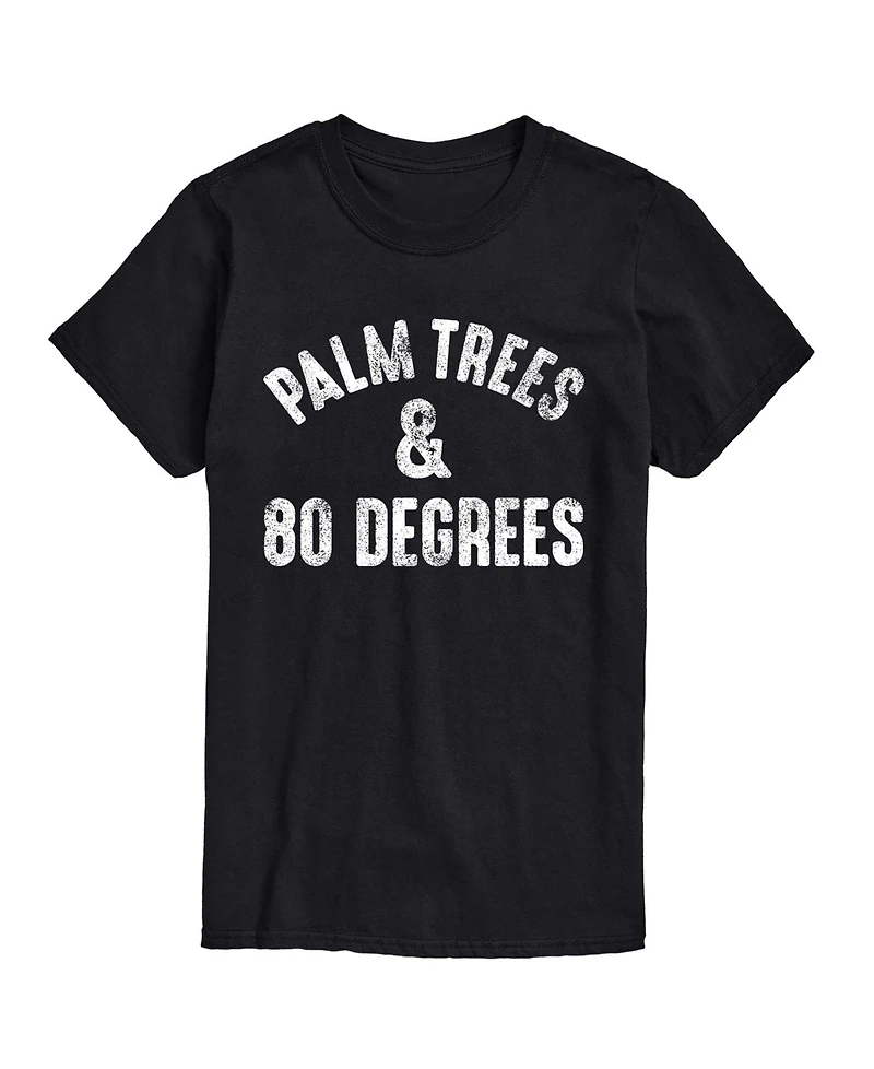 Airwaves Men's Instant Message Palm Trees And 80 Degrees Graphic T-Shirt