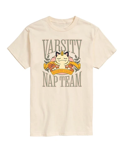 Airwaves Men's Pokemon Meowth Varsity Nap Team Graphic T-Shirt