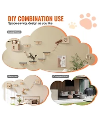 Vevor Wall Mounted Cat Shelves Tree with Jumping Boards Nests Hammock Set of 9
