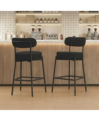 Dyhome 30" Bar Stools Set of 2, Counter Height Chairs with Backrest and Footrest