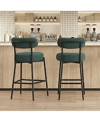 Dyhome 30" Bar Stools Set of 2, Counter Height Chairs with Backrest and Footrest