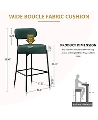 Dyhome 30" Bar Stools Set of 2, Counter Height Chairs with Backrest and Footrest