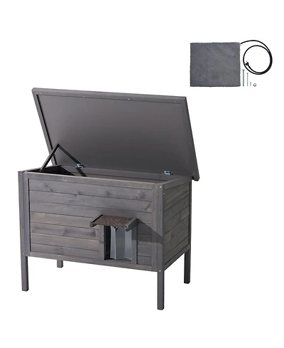 Vevor Heated Cat House Outdoor Feral Cat Shelter with Heating Pad Waterproof