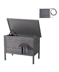 Vevor Heated Cat House Outdoor Feral Cat Shelter with Heating Pad Waterproof