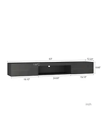 Boyel Living 63 Inches Floating Tv Stand Wall Mounted with 16 Color LEDs Entertainment Center for 55 to 65 Inch TVs