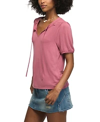 Lucky Brand Women's Sandwash Tie-Front Shirred Top