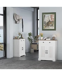 homfan Buffet Cabinet with Storage Farmhouse Kitchen Cabinet with Drawer and Adjustable Shelf for Living Room, Entryway