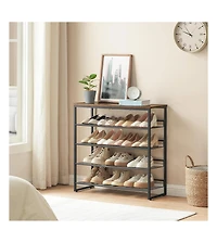 Slickblue Entryway 5-Tier Adjustable Shoe Rack Holds 16-20 Pairs