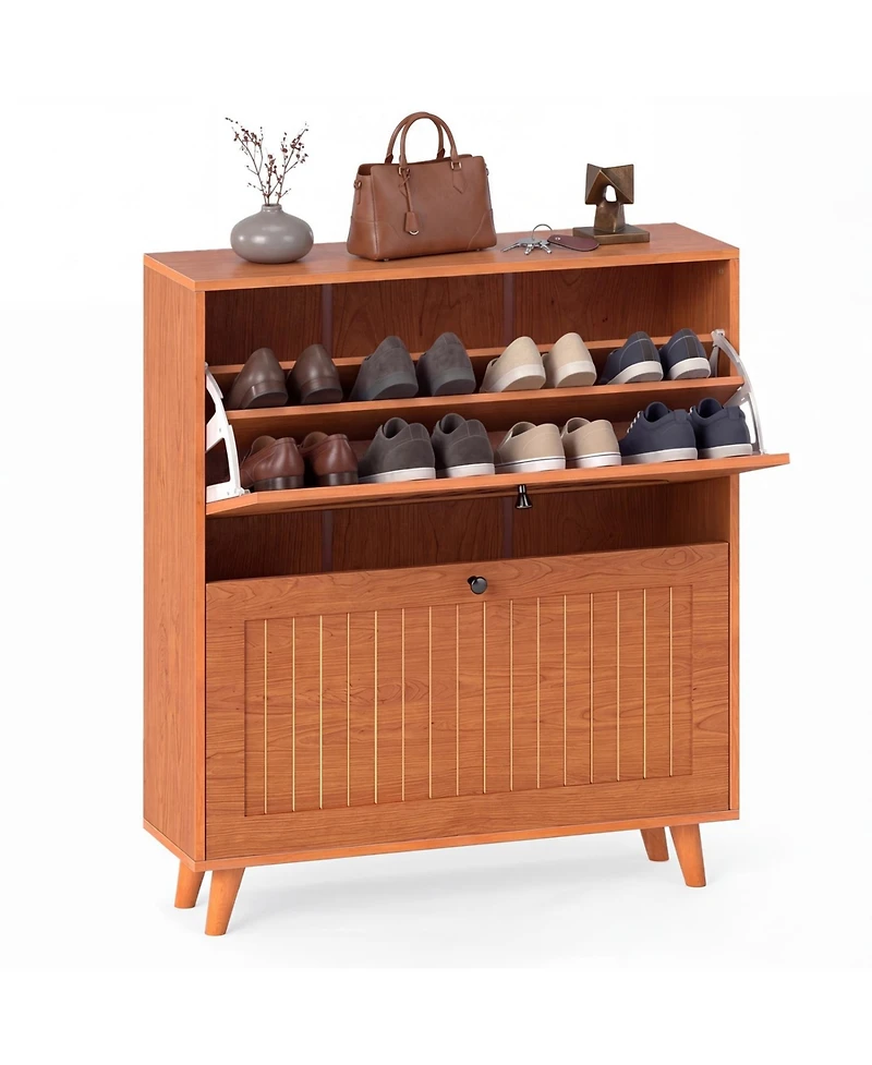Slickblue Entryway Shoe Cabinet with Adjustable Removable Shelving