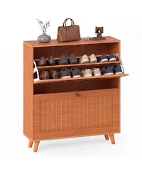 Slickblue Entryway Shoe Cabinet with Adjustable Removable Shelving