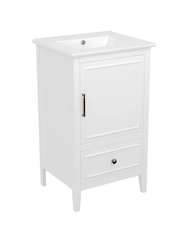 Busdays 20 Inch Bathroom Vanity with Sink Door with Shelf Storage Adjustable Foot Pads and Drawer