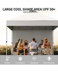 gaomon 10x10FT Pop Up Canopy Tent, Removable Sidewall, Adjustable Height, Vented Roof, Waterproof Silver Coating, Quick Setup with Wheeled Carry Bag