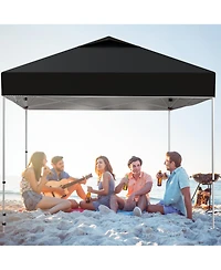 gaomon 10x10FT Pop Up Canopy Tent, Removable Sidewall, Adjustable Height, Vented Roof, Waterproof Silver Coating, Quick Setup with Wheeled Carry Bag