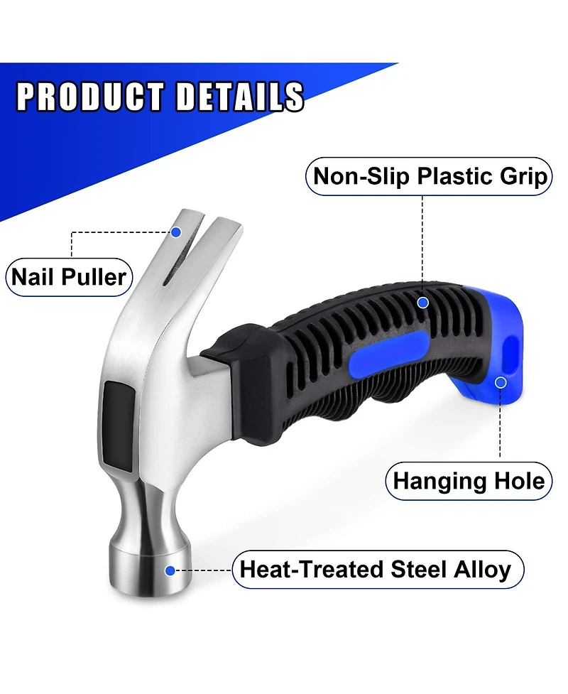 Xdovet Small Claw Hammers Bulk Hardware Kit for Crafts