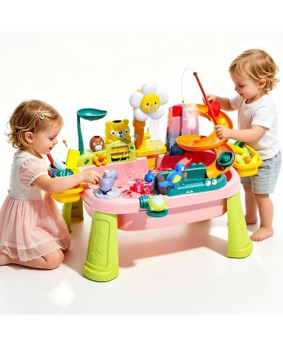 Gnuadz Kids Water Table Pump Kitchen Sink Fishing Play Outdoor Summer Sensory Activity