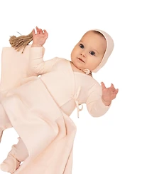 NoggiWear Baby ( 1M to 12M ) Lil Love Embroidered Wrap Footie and Bonnet