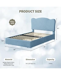gaomon Upholstered Full Size Bed Frame for Kids with 2 Drawers, Velvet Twin Bed for Girls, Boys, Sturdy Platform Bed, No Box Spring Needed, Noise Free