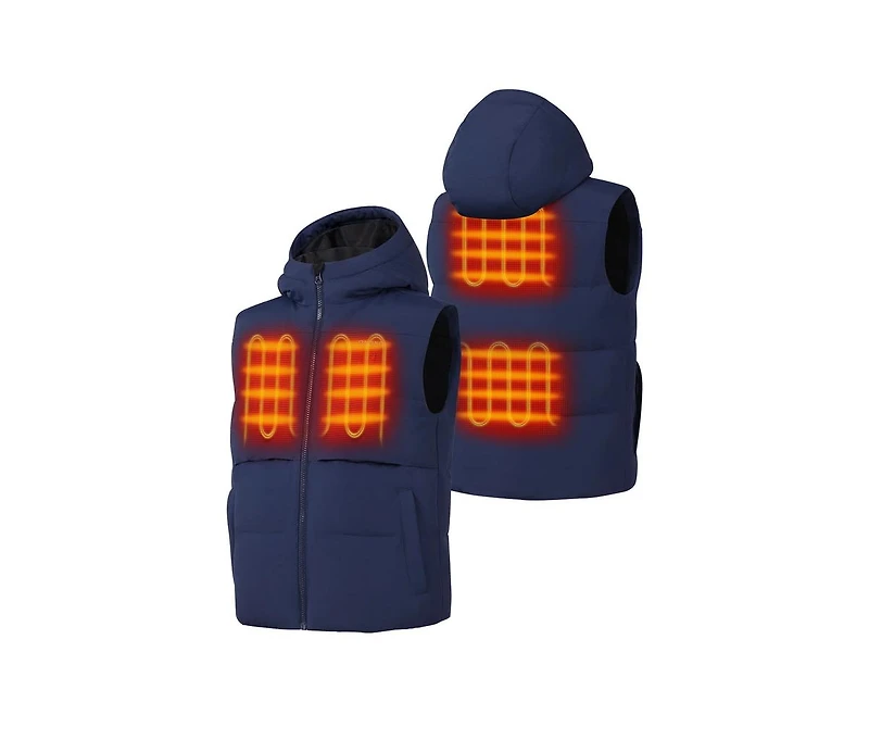 ororo Kids' S To Xl 4-Zone Hooded Heated Down Vest