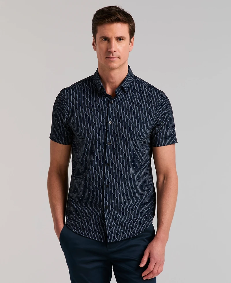 Perry Ellis Men's Abstract Square Print Shirt