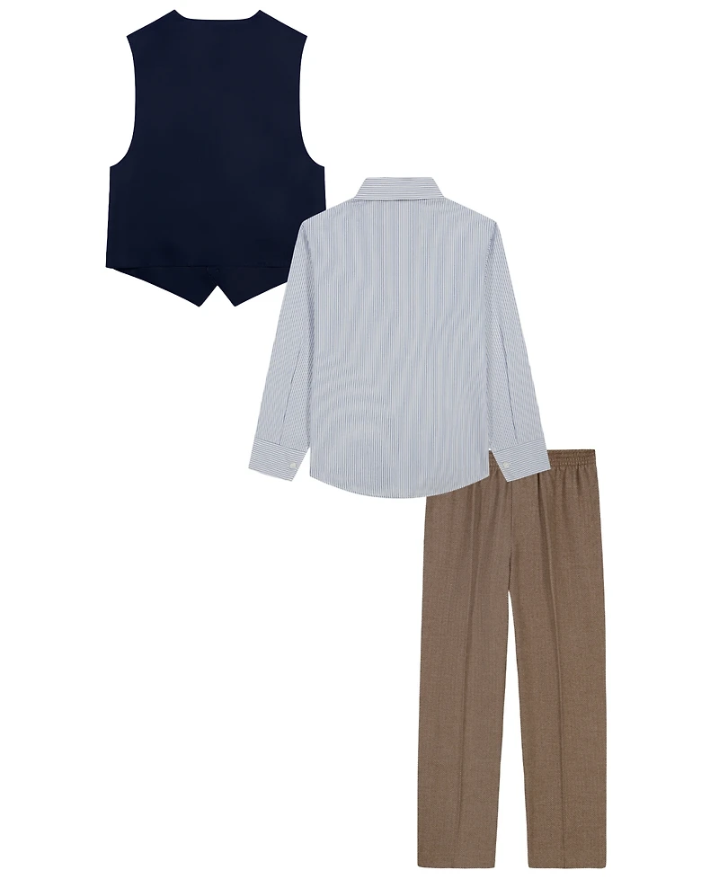 Nautica Boys' 2T-7 Long-Sleeve Shirt, Vest, Pants and Bowtie, 4-Piece Set
